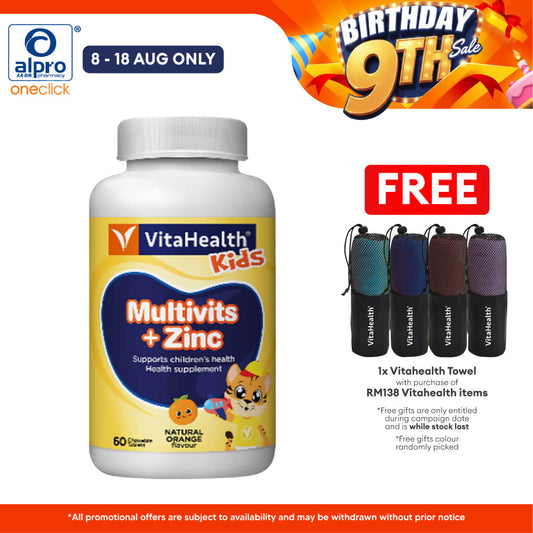 Vitahealth Kids Multivits + Zinc 60s | Body Health Booster Vitahealth