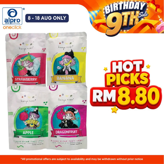Hanya Freeze-Dried 20g (Strawberry/Banana/ Dragonfruit/Apple) Hanya