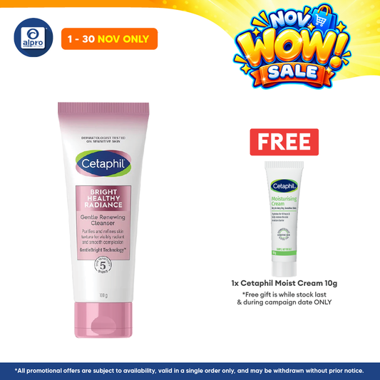 Cetaphil Bright Healthy Radiance Gentle Renewing Cleanser 100g | Brightening & Gently Exfoliating