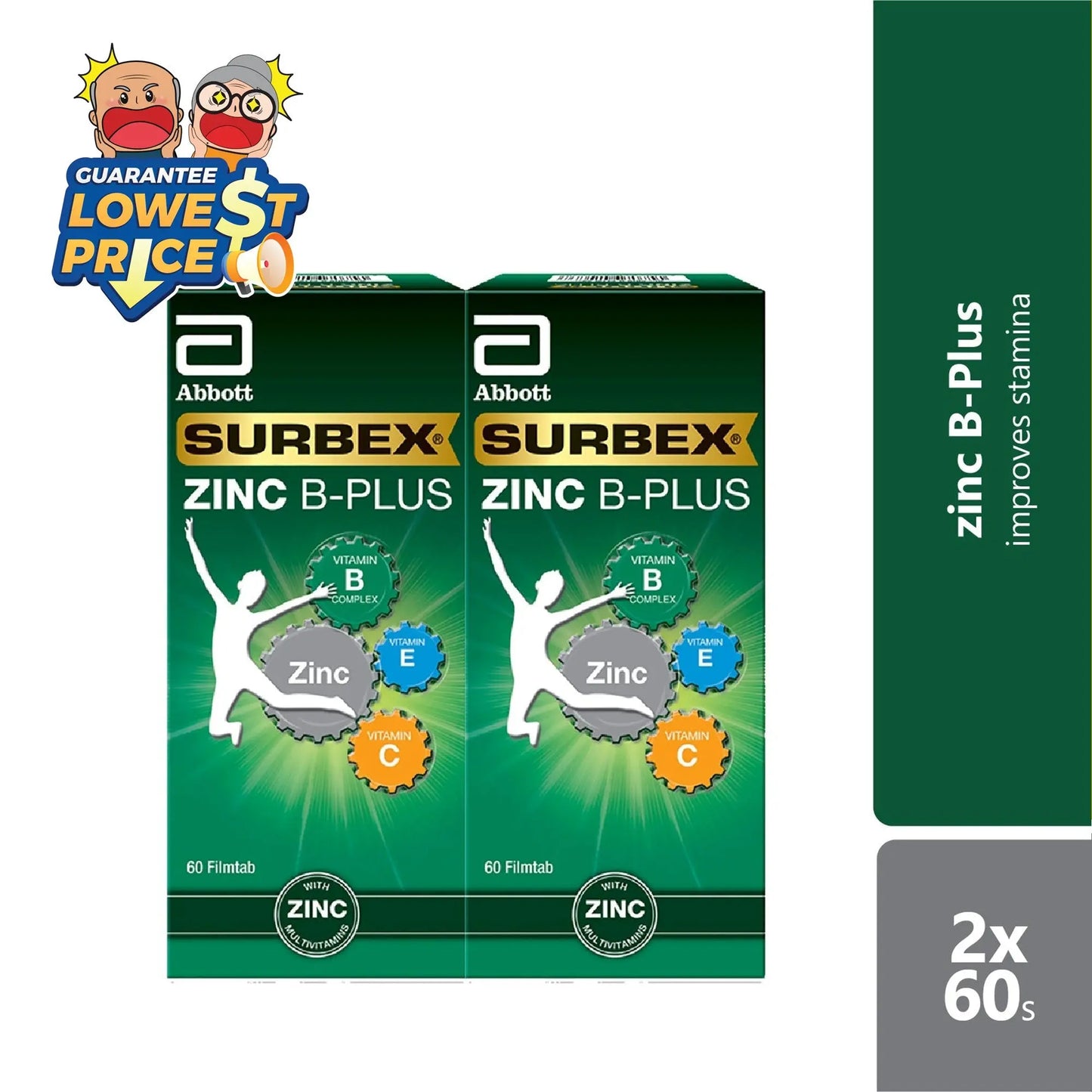 Abbott Surbex Zinc B-plus 2x60s | Increasing Energy Levels and Stamina Abbott Surbex