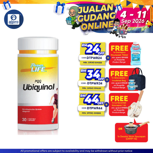 [Delivery Starts: 20/9/2026] Powerlife PQQ Ubiquinol 30s Powerlife