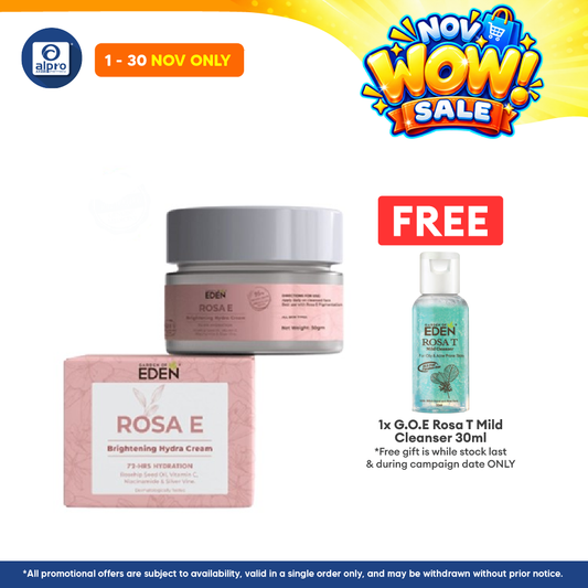 Garden Of Eden Rosa E Brightening Hydra Cream 50g | 72 Hour Hydration