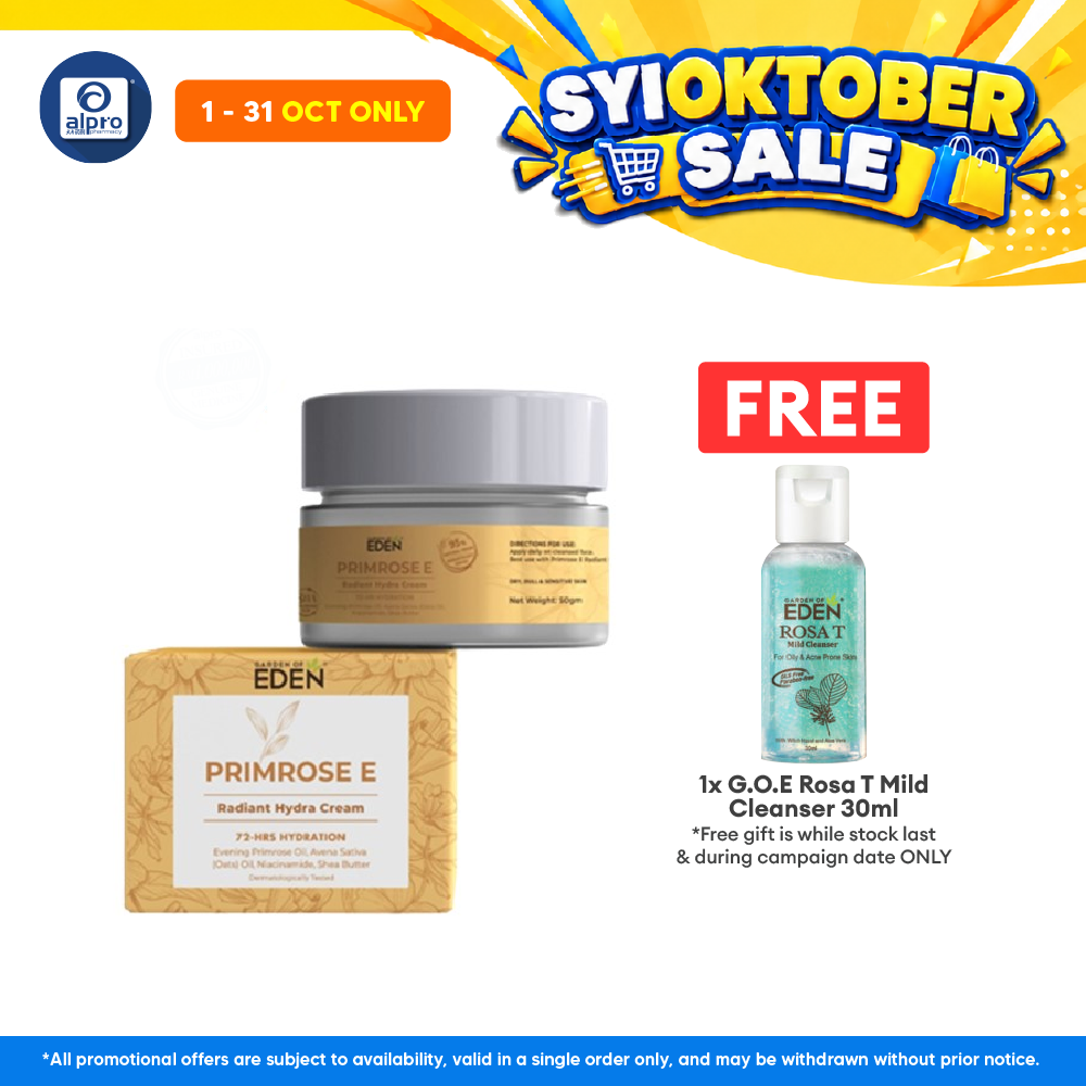 Garden Of Eden Primrose E Radiant Hydra Cream 50g | Boost Skin Radiance