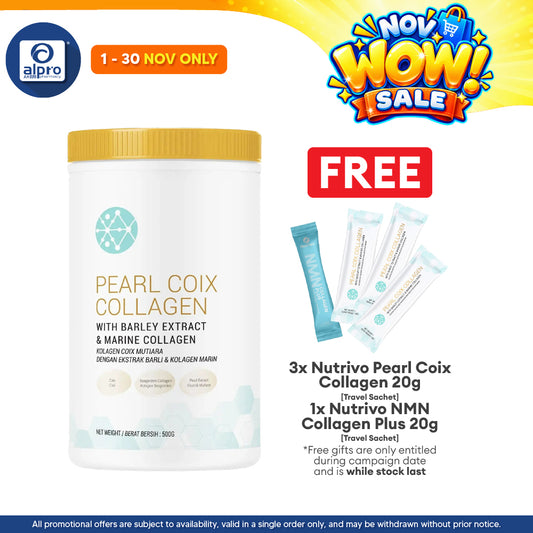 Nutrivo Premium Pearl Coix Collagen Nutrition Drink 500g | Provides Anti-Aging Benefit