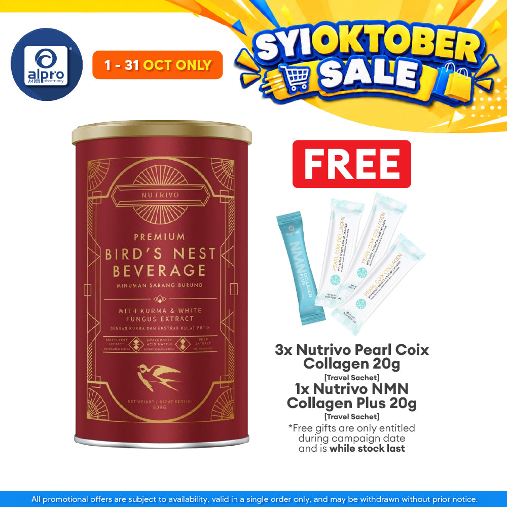 Nutrivo Premium Bird's Nest Beauty Beverage 500g | With Kurma & White Fungus Extract