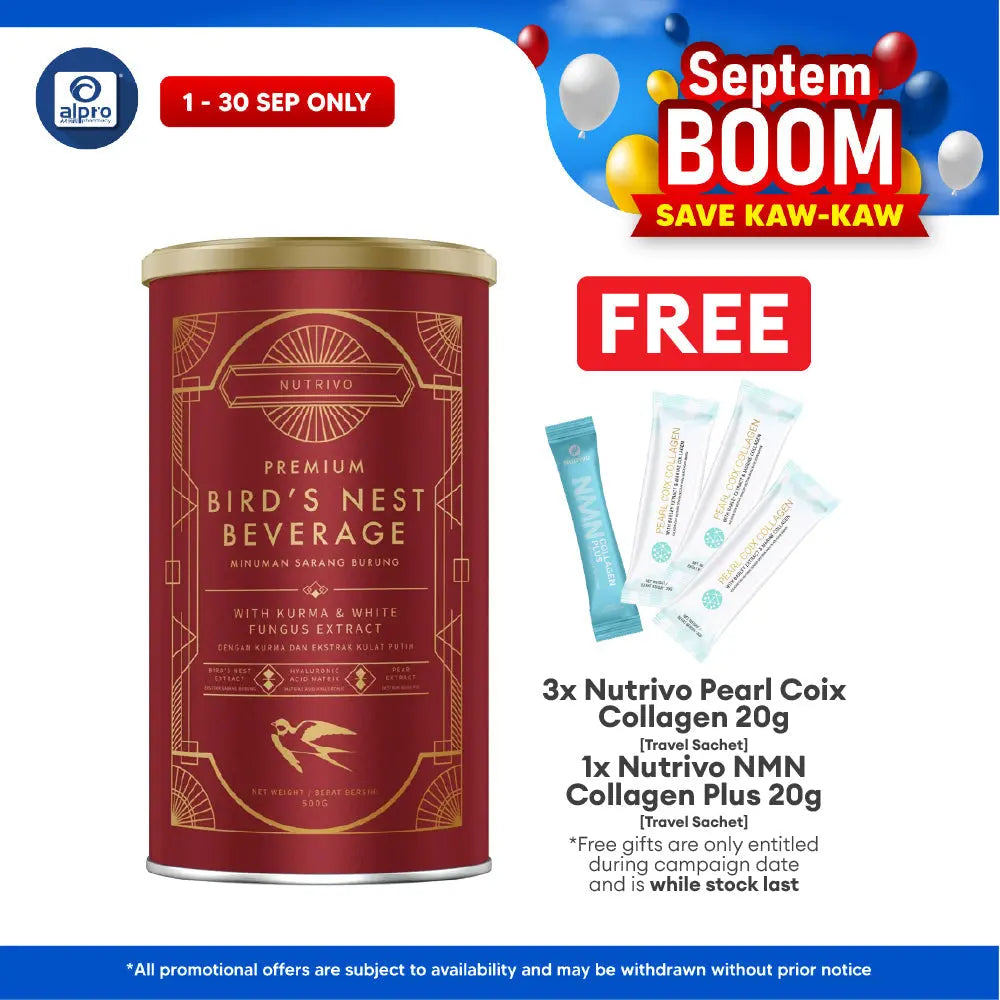 Nutrivo Premium Bird's Nest Beauty Beverage 500g | With Kurma & White Fungus Extract Nutrivo