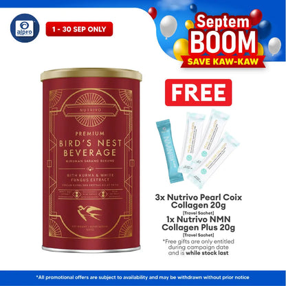 Nutrivo Premium Bird's Nest Beauty Beverage 500g | With Kurma & White Fungus Extract Nutrivo