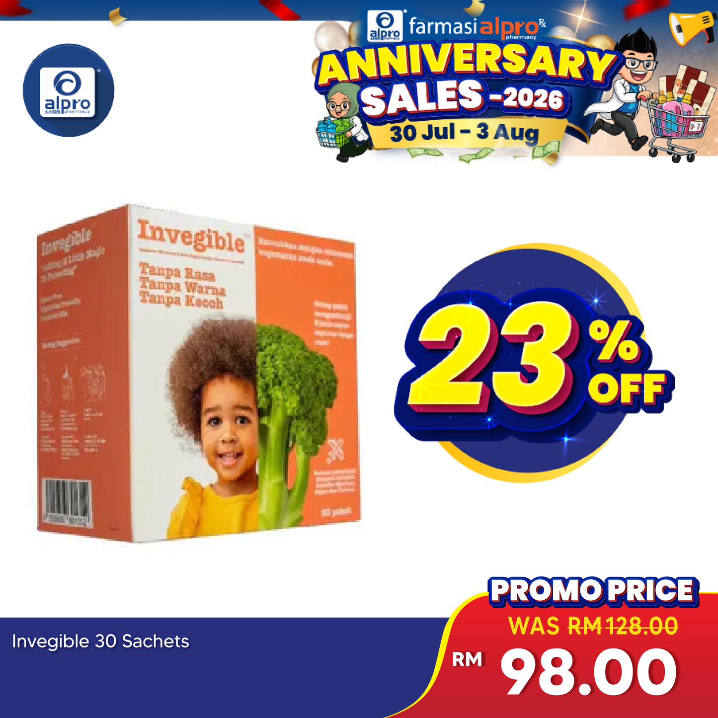 Invegible Vegetable Drink Powder 30s | Optimise Kids Nutrient Absorption Invegible