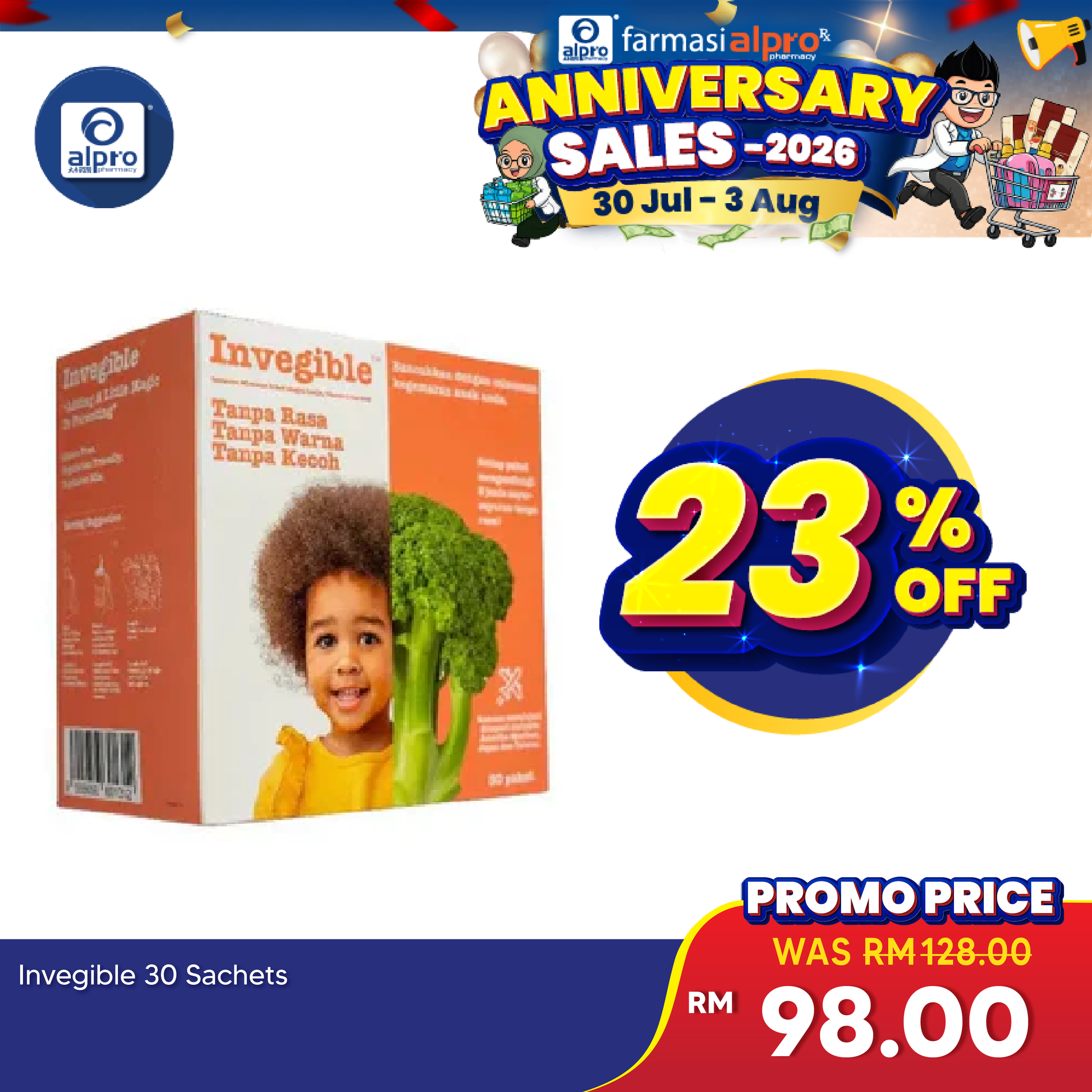 Invegible Vegetable Drink Powder 30s | Optimise Kids Nutrient Absorption Invegible