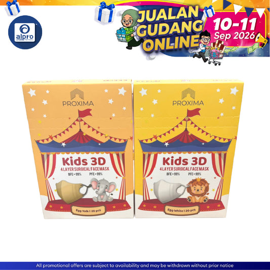 Proxima Kids 3D 4 Layer Surgical Face Mask 20s (Egg White / Egg Yolk) Proxima