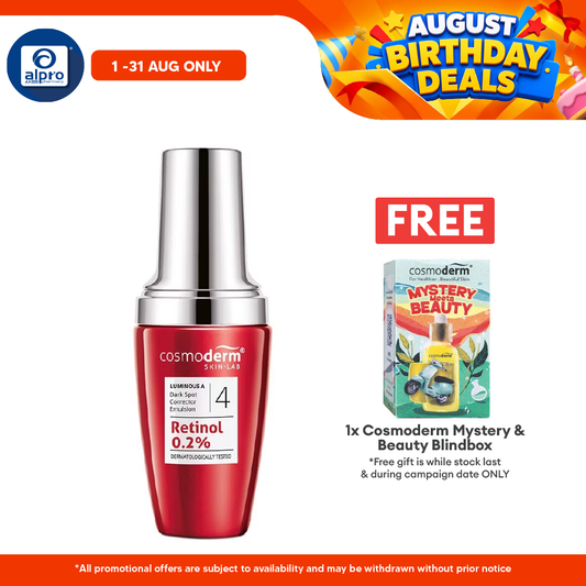 Cosmoderm Luminous A Dark Spot Corrector Emulsion 30ml | Epidermis Production Booster Cosmoderm