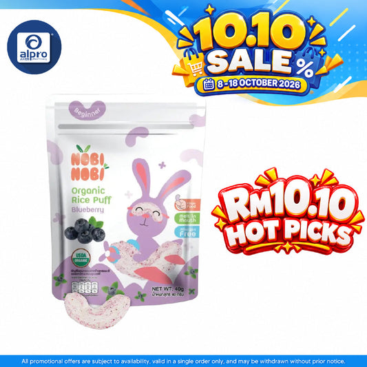 Nobi Nobi Organic Whole Grain Jasmine Rice Puff - Assorted Flavour 40g | Rich In Nutrition