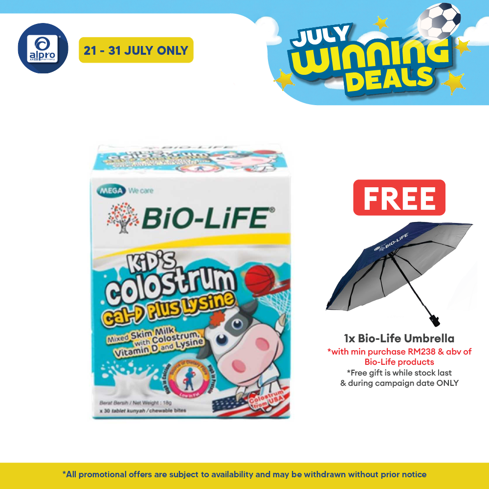 Bio-life Kids Colostrum Cal D+ Lysine 30s Bio-life