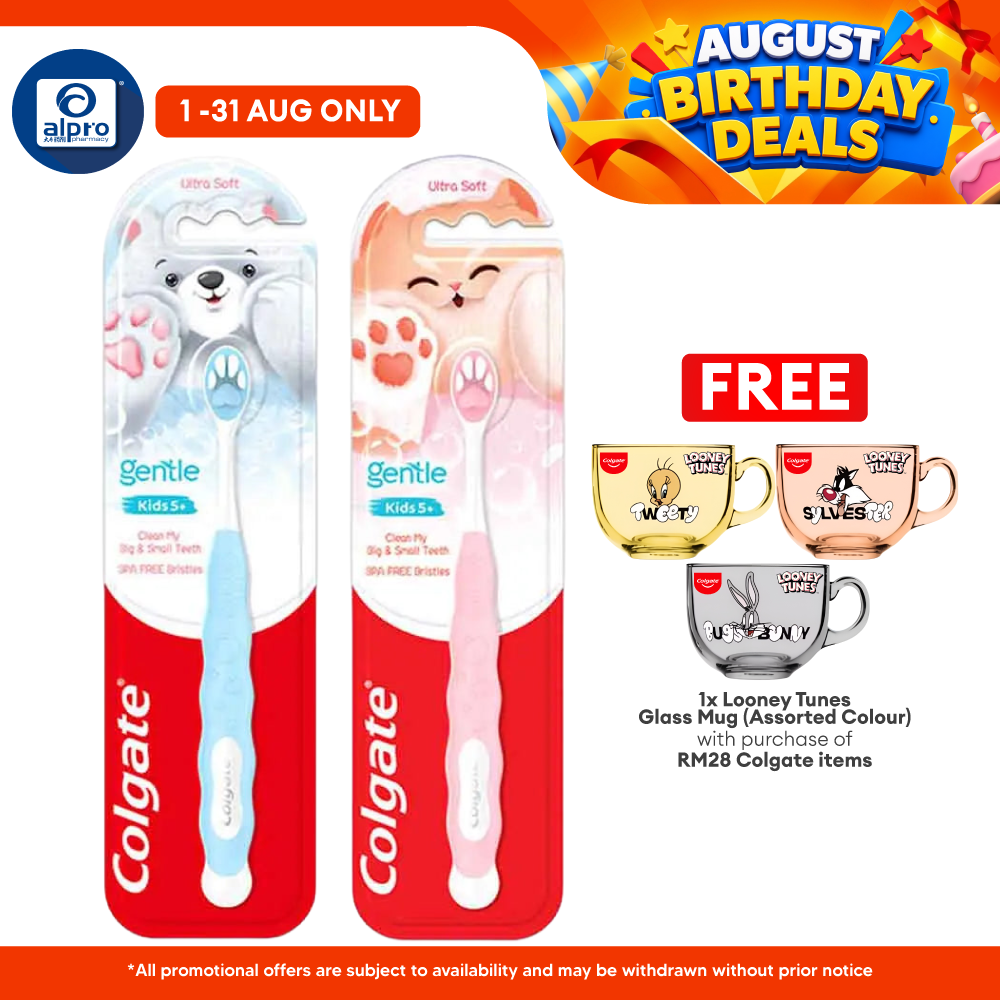 COLGATE GENTLE ANIMAL FLUFFY PAW KIDS TOOTHBRUSH 1S Colgate