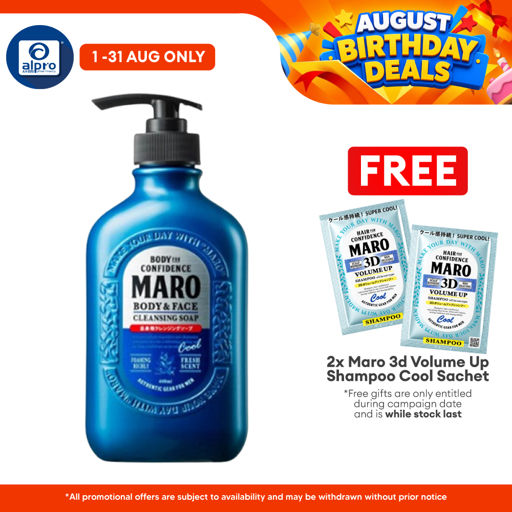 Maro Body & Face Cleansing Soap Cool 400ml Maro