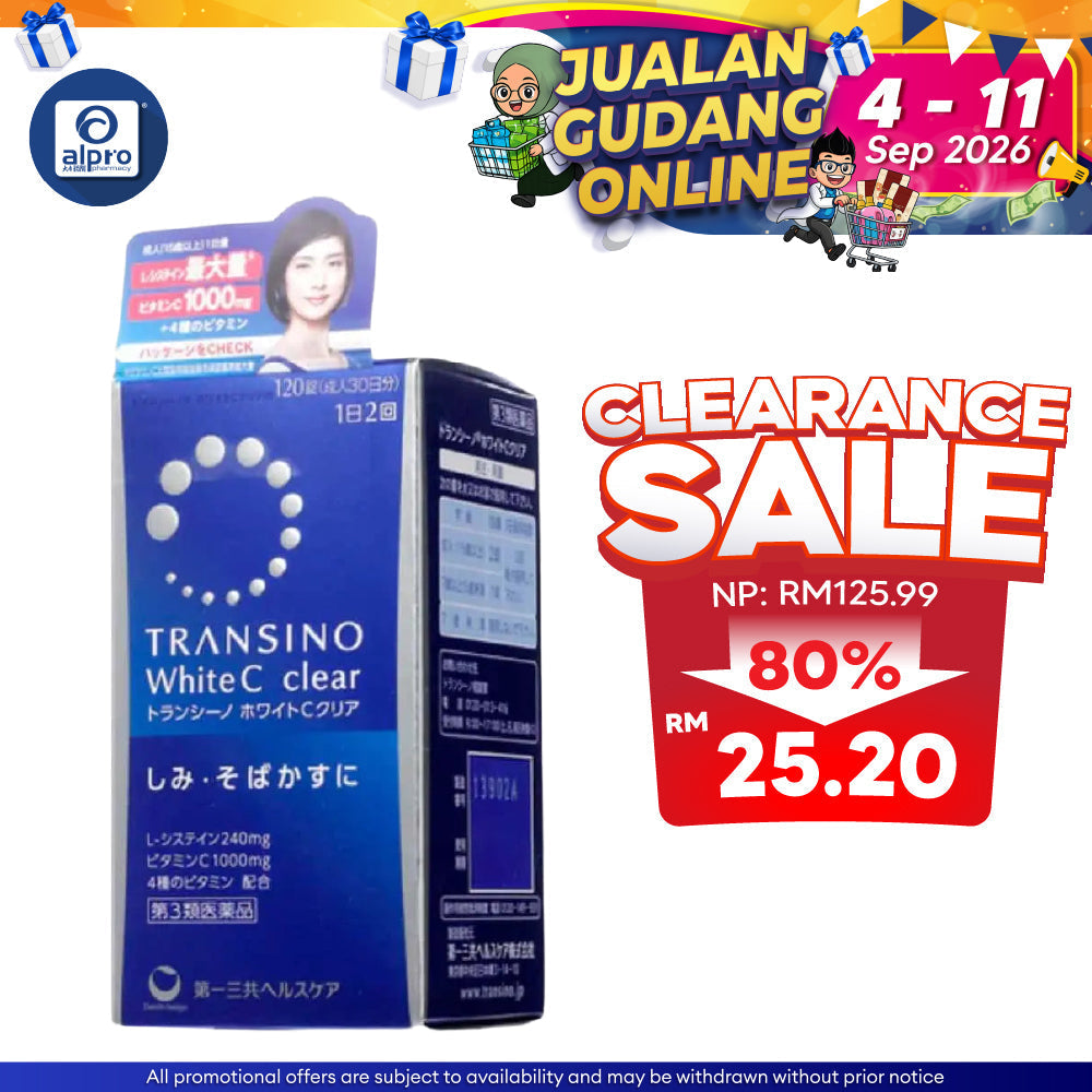 Daiichi Sankyo Transino White C Clear Tablets 120s Japan Cross Border