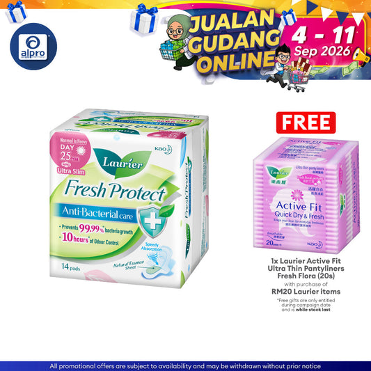 Laurier Fresh Protect 25cm 14s Alpro Pharmacy