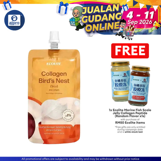 Ecolite Collagen Bird's Nest Drink 200ml | Lychee & Rose Syrup / Longan Ecolite