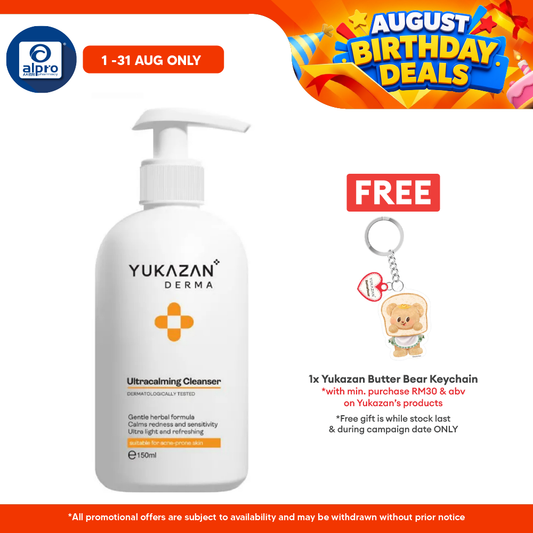 Yukazan Derma Ultracalming Cleanser 150ml - Dermatologically Tested for Acne Sensitive Skin Yuka Zan
