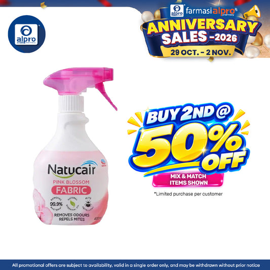 Natucair Fabric Spray (Pink Blossom) 400ml | Eliminate & Cover Unpleasant Odors