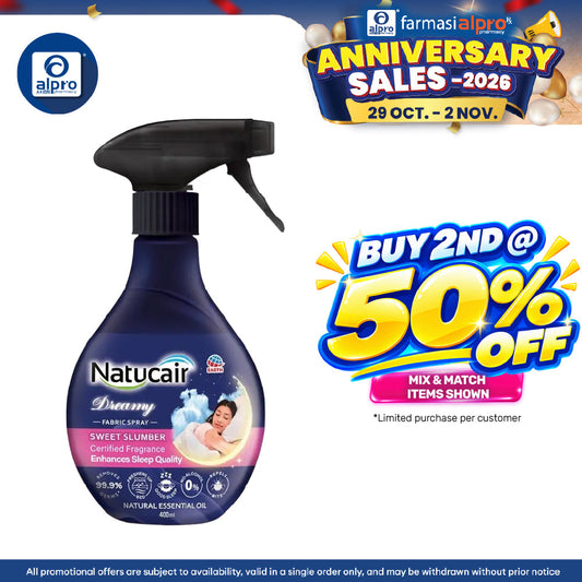 Natucair Dreamy Fabric Spray (Sweet Slumber) 400ml | Fresh Fabric Care