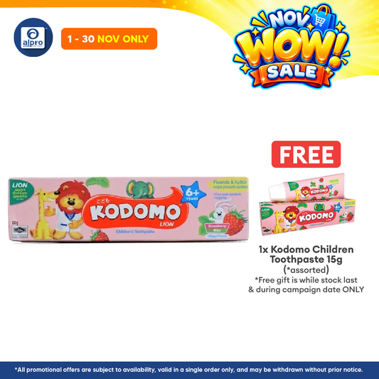 Kodomo Lion 6 Plus Strawberry Mint 60g | Restore Minerals & Repair Early Caries