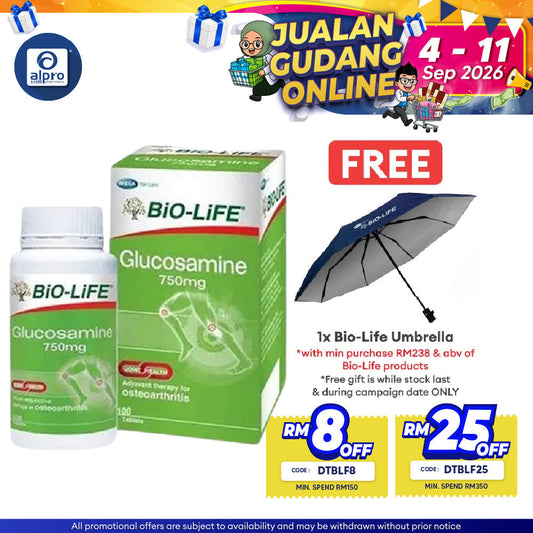 Bio-Life Glucosamine 750mg Tab 100s | Daily Supplement Bio-life