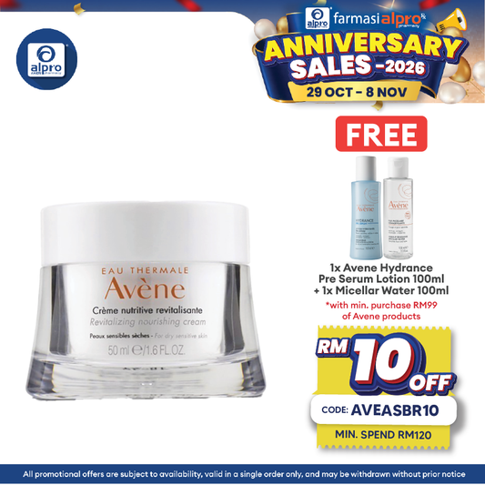 Avene Revitalising Nourishing Cream 50ml | Restore Skin's Elasticity & Suppleness