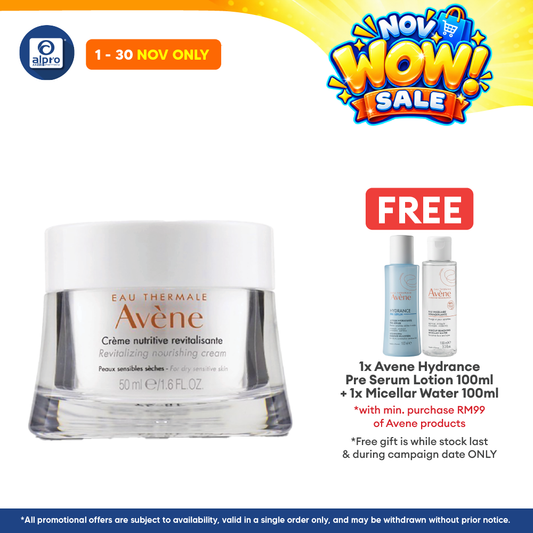 Avene Revitalising Nourishing Cream 50ml | Restore Skin's Elasticity & Suppleness