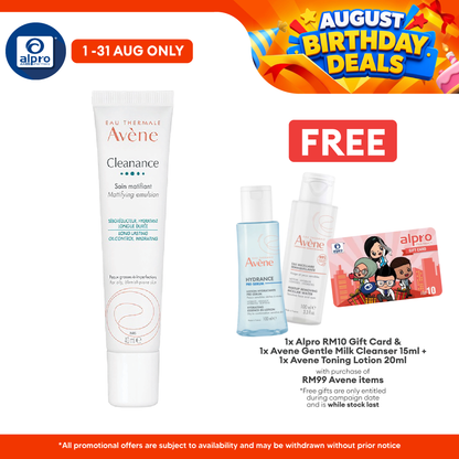 Avene Cleanance Mattifying Emulsion (Replace Cleanance Expert) 40ml | Immediately Reduce Shine Avene
