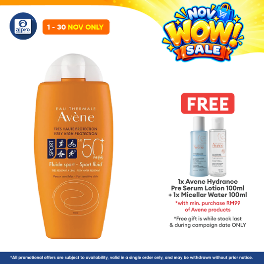 Avene Very High Protection Sport Fluid SPF 50+ 100ml | Ideal for Normal Sensitive Skin