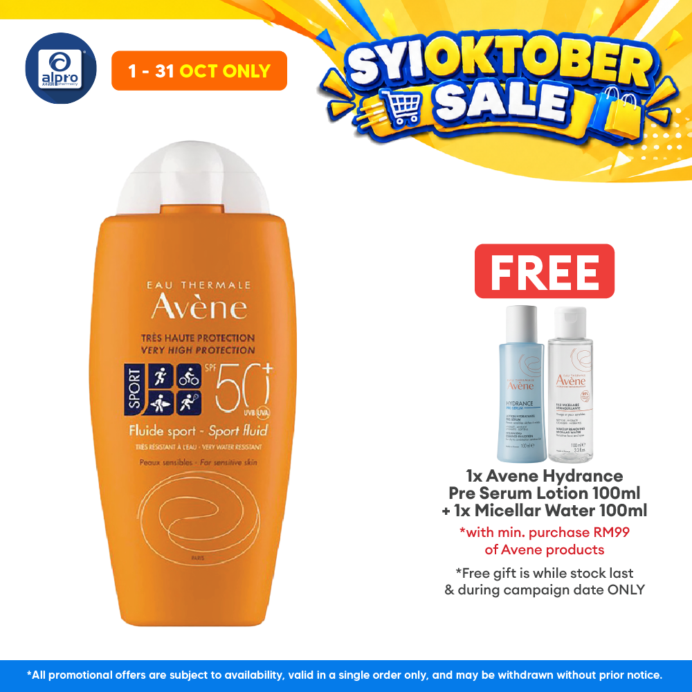 Avene Very High Protection Sport Fluid SPF 50+ 100ml | Ideal for Normal Sensitive Skin