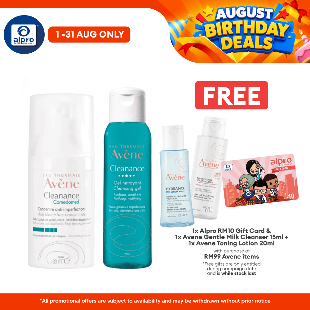 Avene Acne Fighting Set Bundle (Comedomed 30ml + Cleansing Gel Cleanser 100ml) Avene