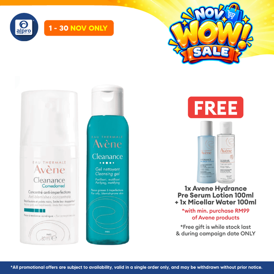 Avene Acne Fighting Set Bundle (Comedomed 30ml + Cleansing Gel Cleanser 100ml)