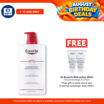 Eucerin Ph5 Wash Lotion 1000ml | Strengthens Skin Natural Defenses Eucerin