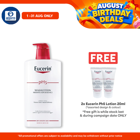 Eucerin Ph5 Wash Lotion 1000ml | Strengthens Skin Natural Defenses Eucerin