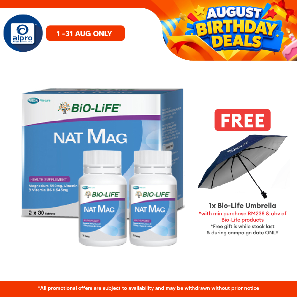 Bio-Life Nat Mag 2x30s | Maintain Muscle Function & Relieve General Tireness Bio-life