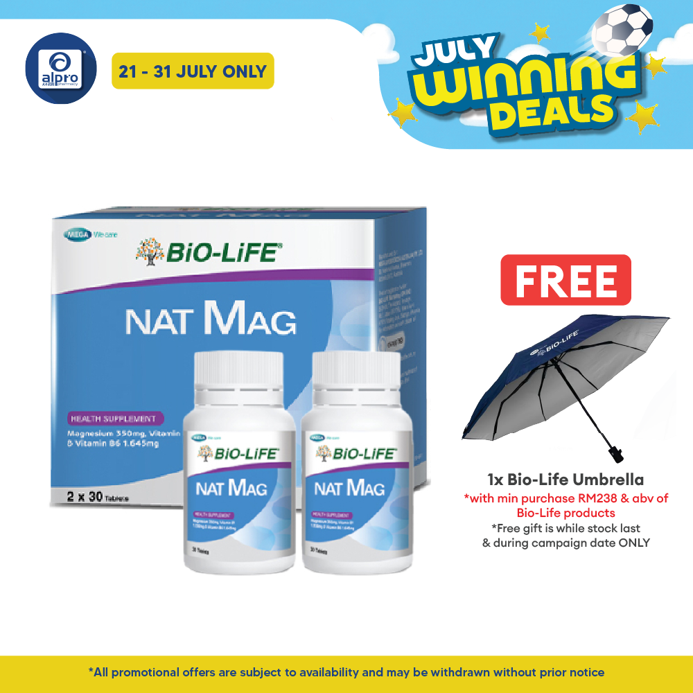Bio-Life Nat Mag 2x30s | Maintain Muscle Function & Relieve General Tireness Bio-life