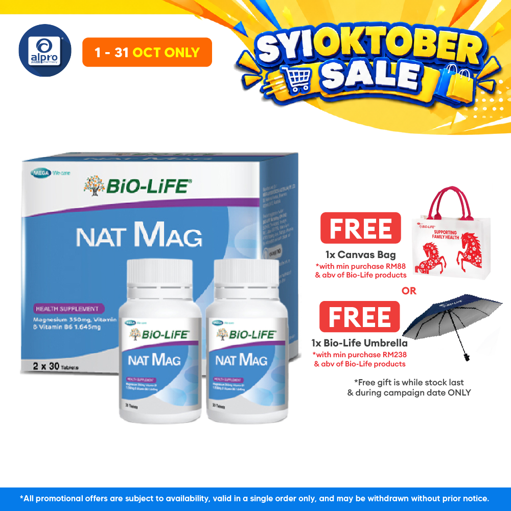 Bio-Life Nat Mag 2x30s | Maintain Muscle Function & Relieve General Tireness