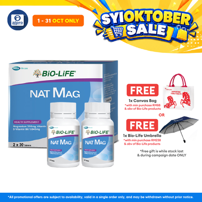 Bio-Life Nat Mag 2x30s | Maintain Muscle Function & Relieve General Tireness