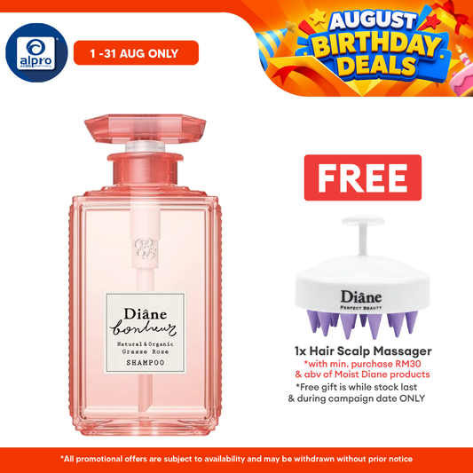 Moist Diane Bonheur (Grasse Rose Shampoo/Blue Jasmine Shampoo) 500ml |  Soft & Glossy Hair Becomes Reality Moist Diane