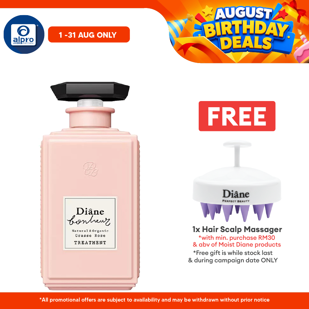Moist Diane Bonheur (Grasse Rose Treatment/Blue Jasmine Treatment) 500ml |  Soft & Glossy Hair Becomes Reality Moist Diane