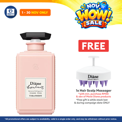 Moist Diane Bonheur (Grasse Rose Treatment/Blue Jasmine Treatment) 500ml |  Soft & Glossy Hair Becomes Reality