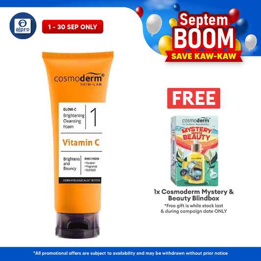 Cosmoderm glow-c brightening cleansing foam 100ml Cosmoderm