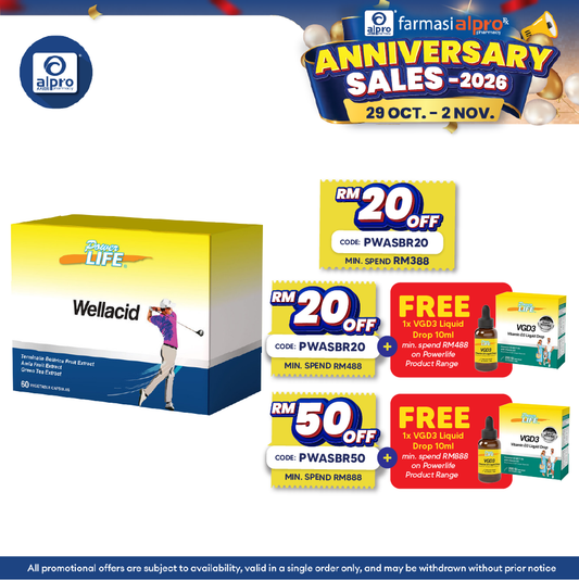 Powerlife Wellacid 10s x 6 | Metabolic & Joint Health