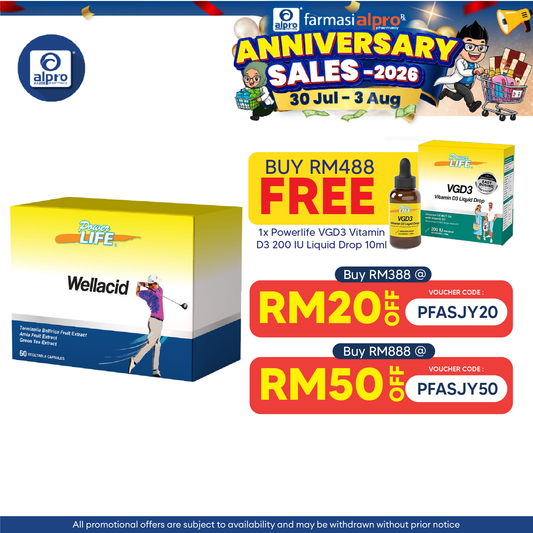 Powerlife Wellacid 10s x 6 | Metabolic & Joint Health Powerlife