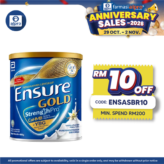 Abbott Ensure Gold Vanilla YBG (Yeast Beta Glucan) 400g | Complete And Balanced Nutrition