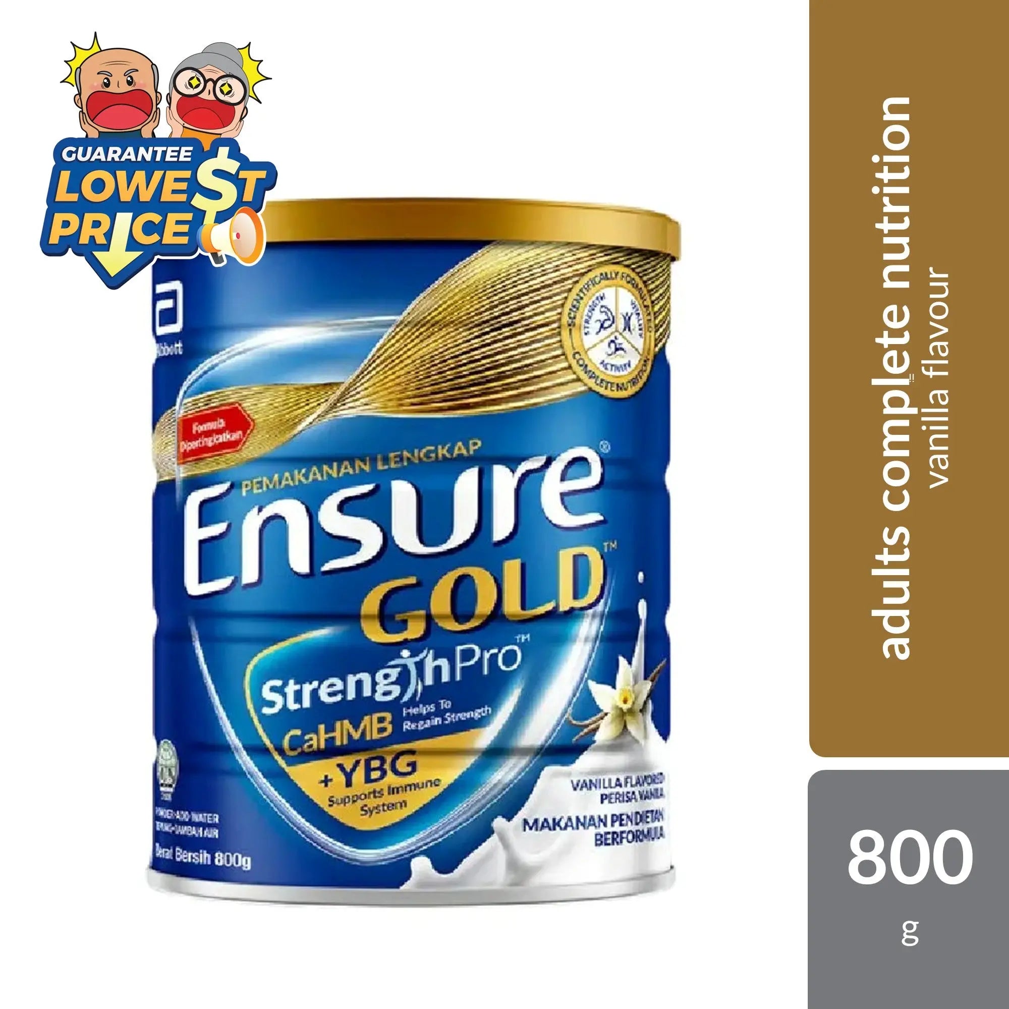 Abbott Ensure Gold Vanilla YBG (Yeast Beta Glucan) 800g | Complete And Balanced Nutrition Ensure