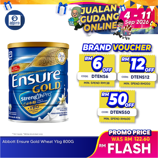 Abbott Ensure Gold Vanilla YBG (Yeast Beta Glucan) 800g | Complete And Balanced Nutrition Ensure