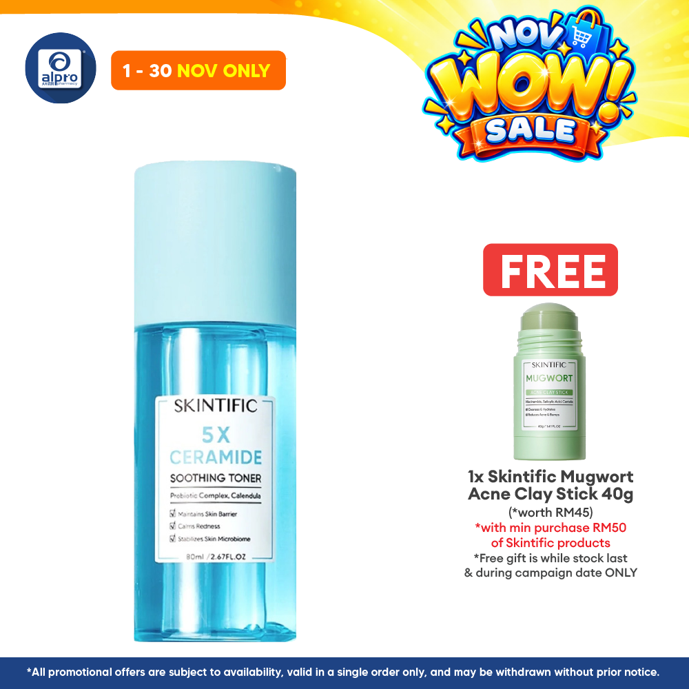 Skintific 5x Ceramide Soothing Toner 80ml | Skin Barrier Repair with Calendula for All Skin Types